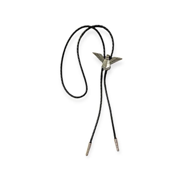 Silver Bolo Tie Thunderbird Bolo Tie Eagle Necklace Western  Silver Tone Thunderbird Eagle Bolo Tie Western Necklace